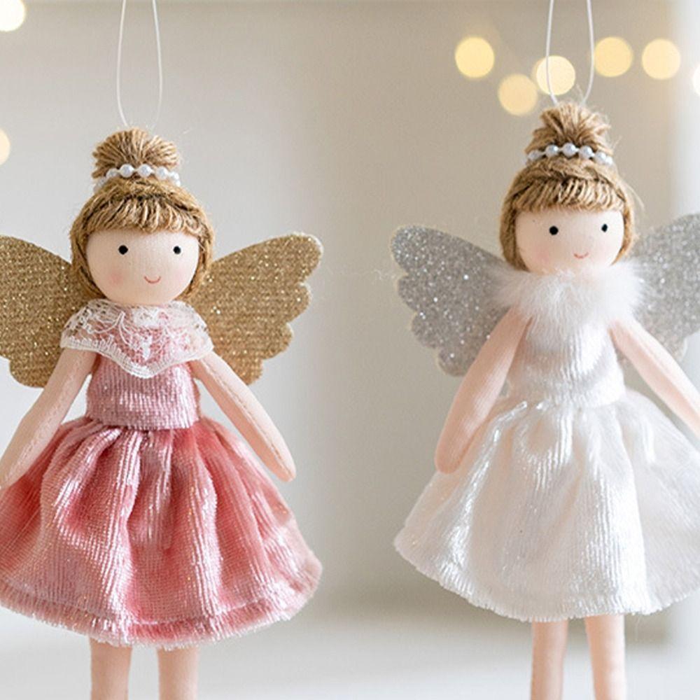 Plush Wings Angel Girl Pendant Soft Christmas Tree Hanging Decoration  Home Xmas Decor