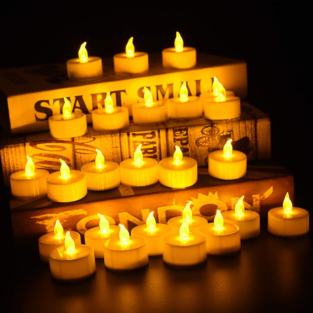 Wasin 100 LED Flickering Tealight Candles