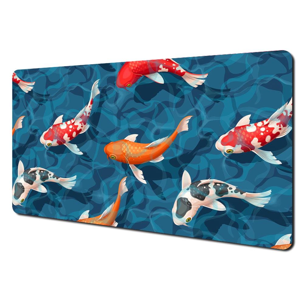 Art Aesthetic Koi Fish Pattern Design Mtg Playmat Magic Card Battle Mat Nonslip Stitched Edge Tapete Magic Mtg Tabletop Playmat