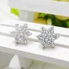 Temperament Versatile Snowflake Earrings High-End Trendy Zircon Star Earrings Women'S Sterling Silver Jewelry