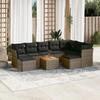 VidaXL Garden Lounge Set with Cushions 10 Pcs Grey Wicker 3223967