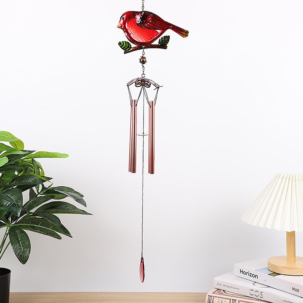 Bird Garden Wind Chime With Handcrafted Metal And Glass For Garden Patio Decor