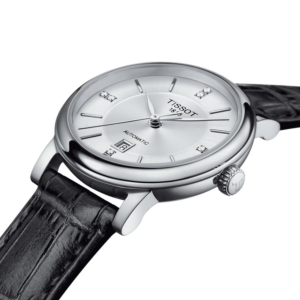 Tissot Leather Strap silver Dial Men's Fashion Watch T122.207.16.036.00