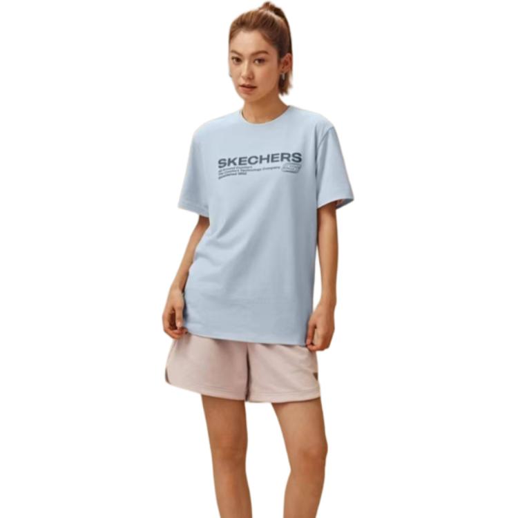 Skechers Knitted Round Neck Loose Fit Short Sleeve T-Shirt Unisex tops L226U065-026P