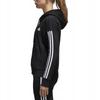 Adidas Essentials 3 Stripes Full Zip Hooded Training Running Jacket Women Jackets Black S97059