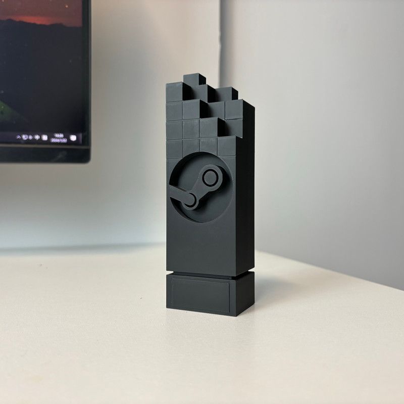 

Modern Cyberpunk Figurines Steam Game Awards Trophy Computer Desktop Decoration Creative 3D Printing Gifts Ornaments Miniatures чёрный