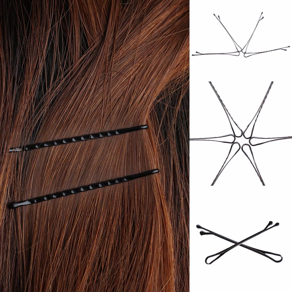60 adet/kart Profesyonel Makyaj Saç Makinesi Aksesuarı Yuvarlak Ayak Siyah saç tokası saç tokaları Aracı Araçları