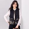 Women's Chinese Style Embroidered Stand-Collar Sleeveless Vest