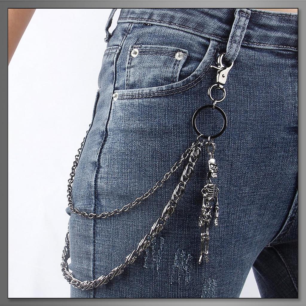 Buzz Selection Skull Keychain Chain Accessory, RockPunk Cool, Women's, AC480 (Black)