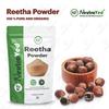 NeutraVed Reetha Pulver 200g | Natürliches Bio Aritha, Ritha, Waschnusspulver für alle Haartypen, Haarwachstum, Kopfhautpflege, Haarwäsche