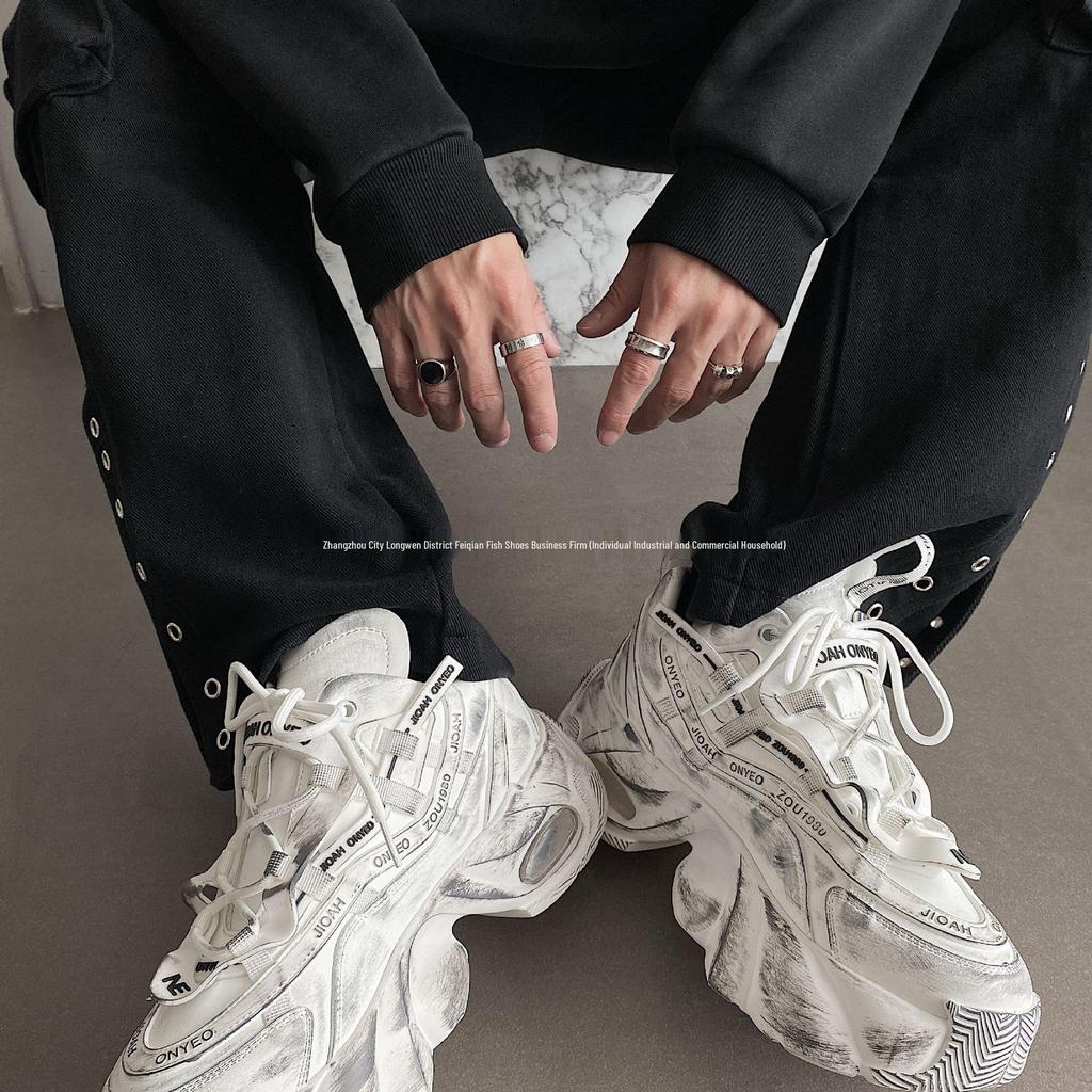 Z Brand Men's 2025 Height-Boosting Retro Sneakers - Breathable, Casual, Autumn Dad Shoes with Thick Soles.