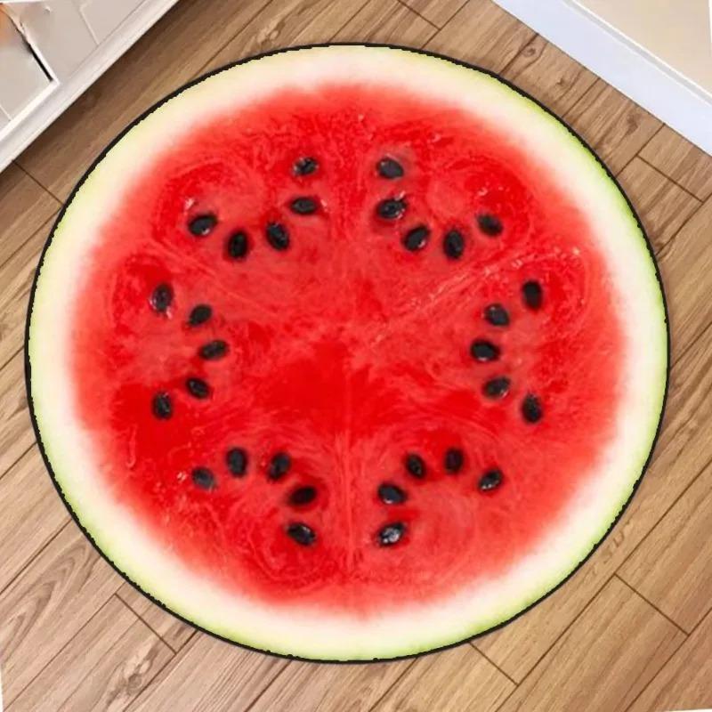 Dragon Fruit Slice Round Rug Floor Mat Carpet Door Mat Entrance Mat for Baby Room Living Room Home Decoration 100cm x 100cm