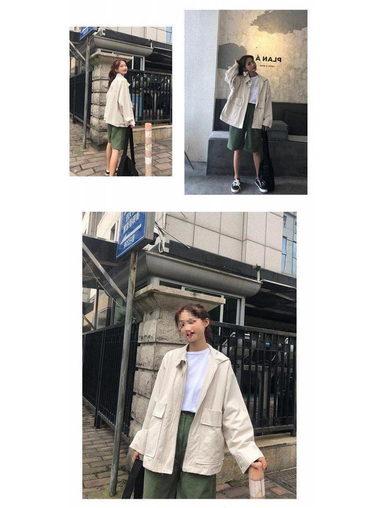 2025 Autumn/Winter Korean Style Loose Short Jacket for Female Students - Harajuku & Hong Kong Style Versatile Windbreaker.