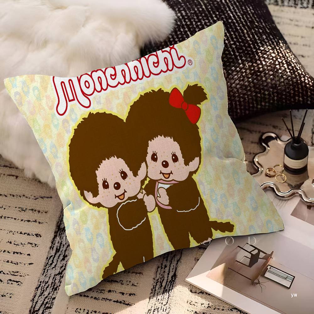 

Cartoon MMMonchhichis Anime Personalized Pillow Dust Cover Bedroom Kids Party Decoration Pillowcase Birthday Children Gift 30x30 cm