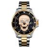 Hot-selling watch, fashionable rhinestone-encrusted skull, luminous men's waterproof quartz watch