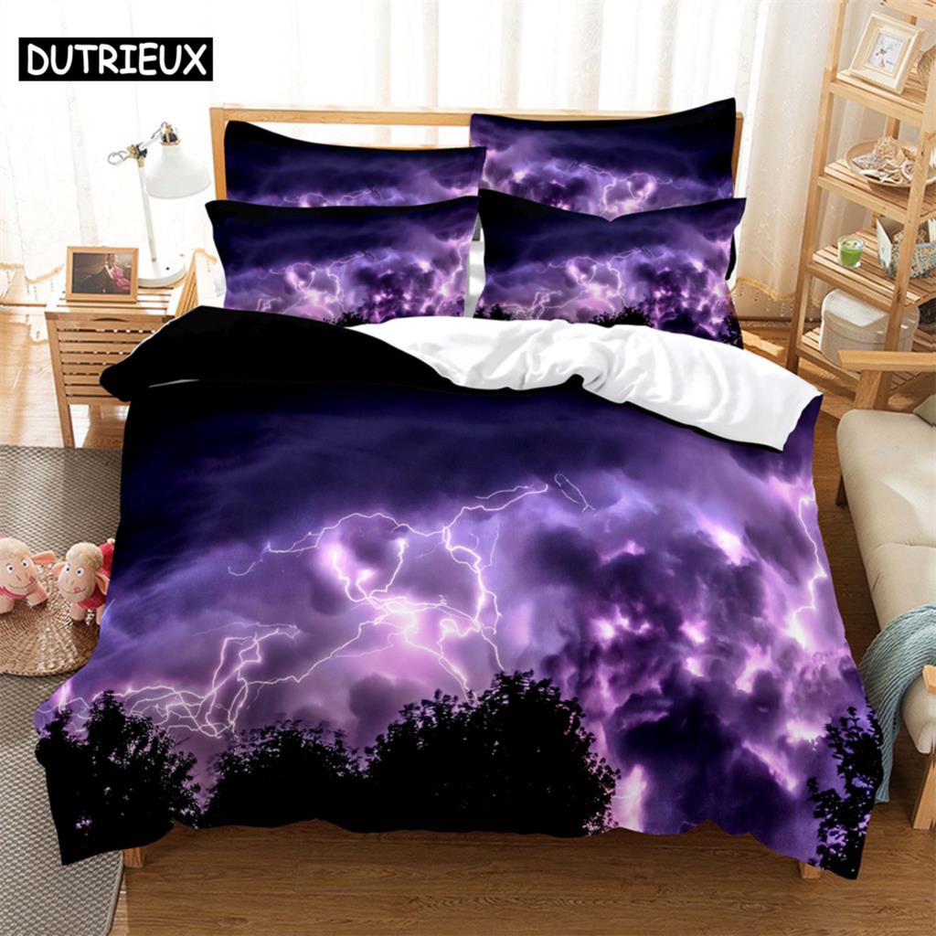 Purple 3D Digital Bedding Sets Home Bedclothes Super King Cover Pillowcase Comforter Textiles Bedding Set  bed cover set