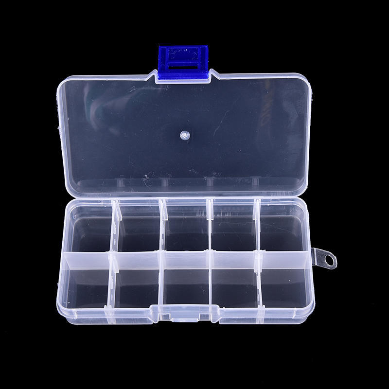 10 Compartments Transparent Visible Plastic Fishing Lure Box Fishing Tackle Box