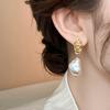 French Retro Irregular Imitation Pearl Geometry Water Drop Earring for Women European American Jewelry Trend Gift