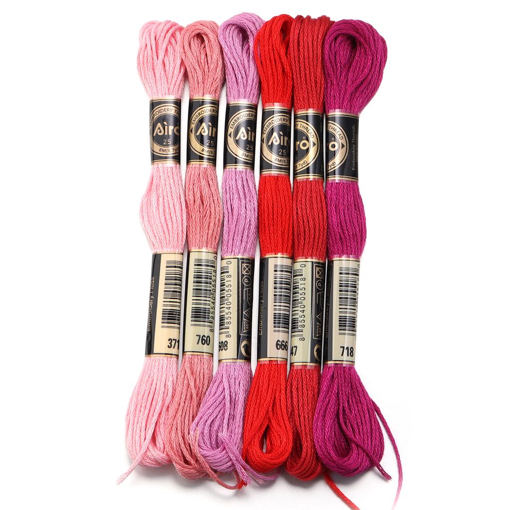 6pcs/lot Colorful Cross Stitch Threads Polyester Embroidery Threads DIY Hand Sewing Knitting Embroidery Supplies Accessories