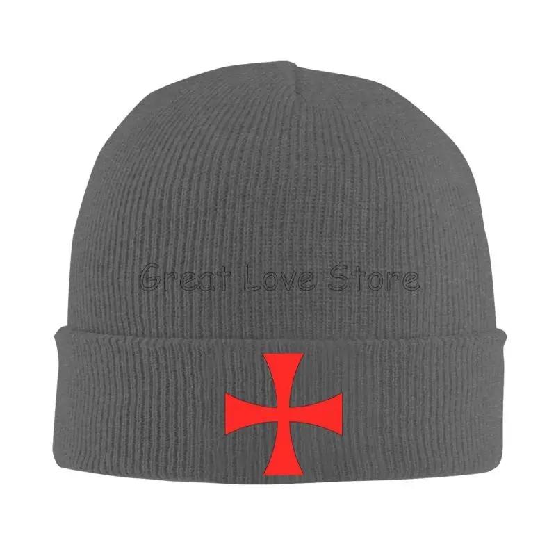 Cross Knights Templar Symbol Bonnet Hats Street Knit Hat Unisex Winter Warm Skullies Beanies Cap for Travel Outdoor Camping