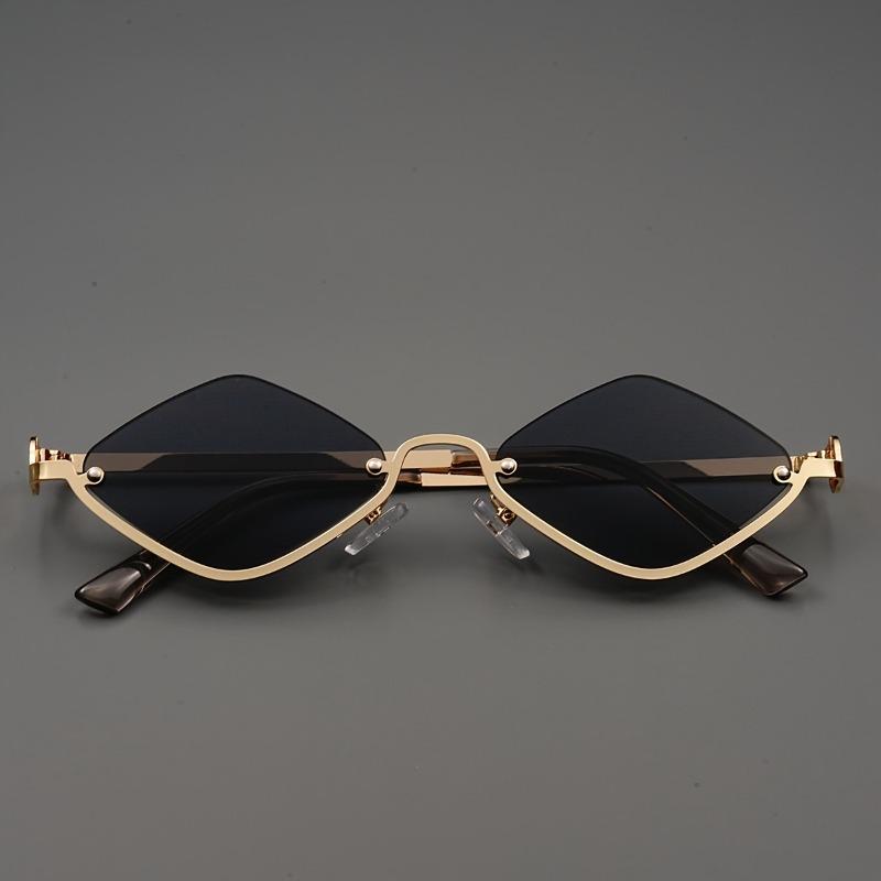 Small Diamond Shaped Fashionable Glasses European and American Trend Half Frame Glasses Men s and Women s Decorative Glasses