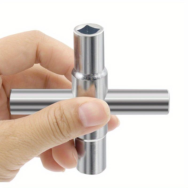 4 In 1 Silver Cross Wrench, Faucet Key, Faucet Tightening Tool Manual Bathroom Wrench Tool, Household Hardware Tools