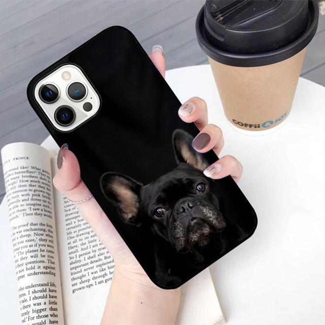 Black French Bulldog Dog Phone Case Cover For iPhone 17 Air 16 15 14 Plus 13 12 11 Pro Ma Apple  Shell Coque