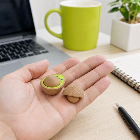 Decompression Toy, 3D Printed Avocado Stress Relief Toy with Press-Rebound Design, Portable Palm-Sized Desktop Ornament