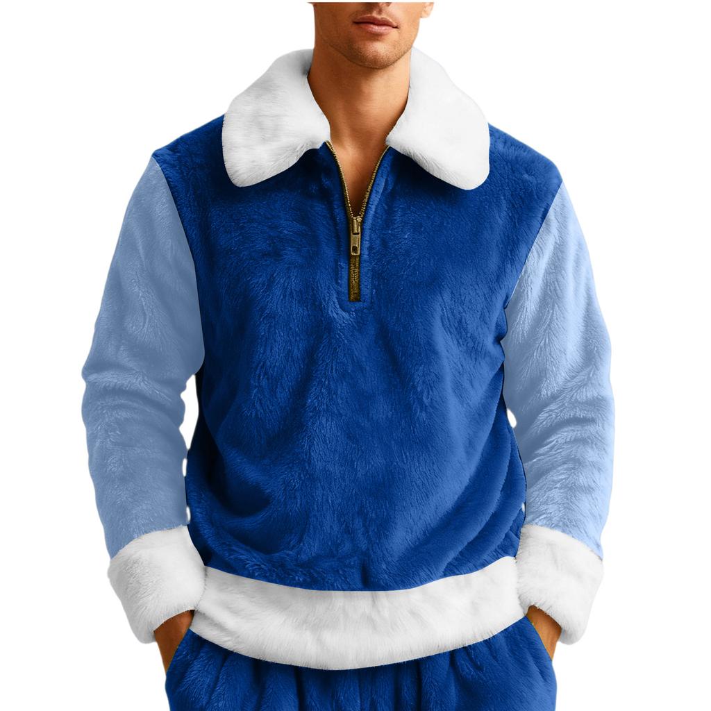 Men's  Leisure  Half   Zipper  Flip  Collar  Hoodie