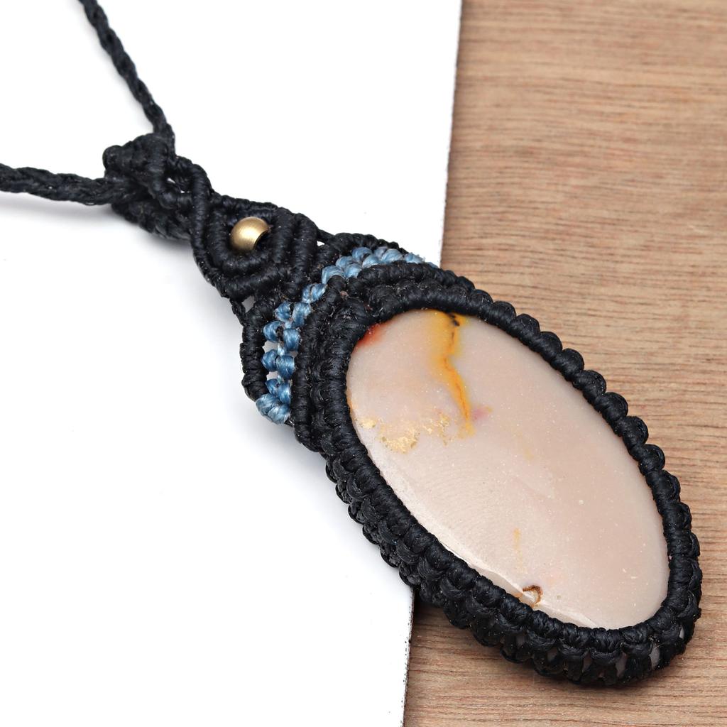 Macrame Thread Gemstone Handmade Jewelry 20-36''Ad Wild Horse Jasper Pendant