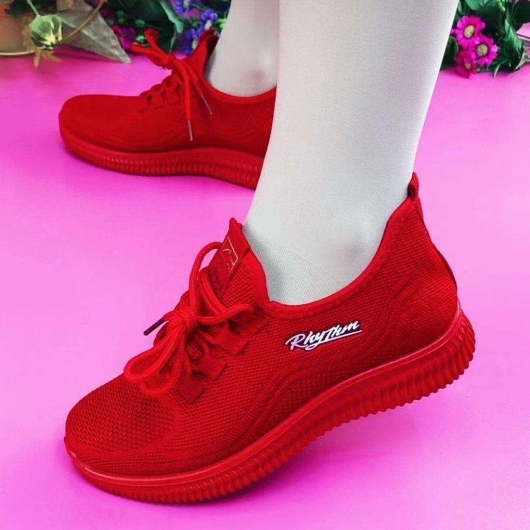 

Летающие плетеные женские туфли на год рождения маленькие красные туфли для танцев обувь для женщин-матерей прогулочная обувь с мягкой подошвой 40 красный