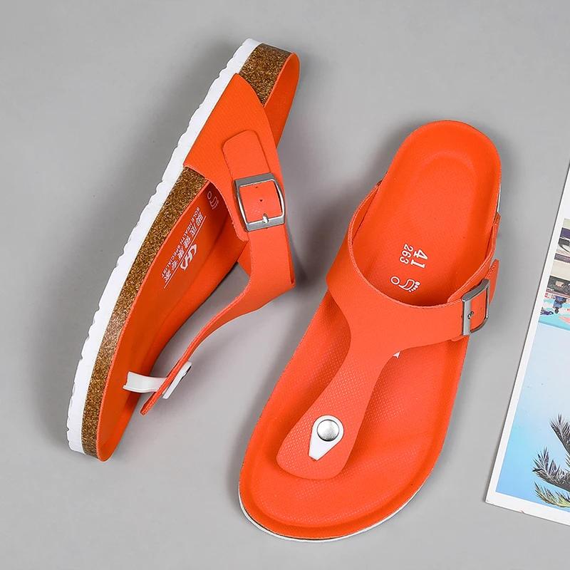 Fashion Brand Men Casual Flip Flops Slippers Men Outdoor Flats Slipprs Luxury Men Leather Summer Beach Vacation Casual Slippers Shoes