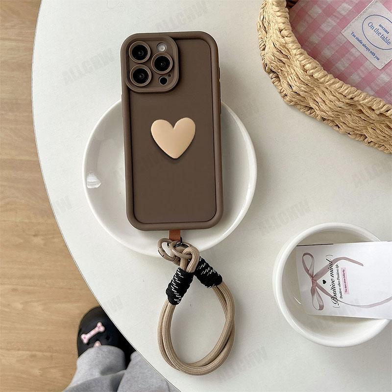 

Чехол-шнурок в форме сердца для телефона Samsung Galaxy M10 M11 M21 M31 M51 M21S M02 M12 M22 M32 4G F16 F06 F05 F15 F34 5G Мягкий чехол с веревкой Galaxy M31 кофейный