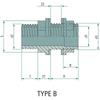 PVC-U tank connection fi 42 32x13x0-23 for drip line