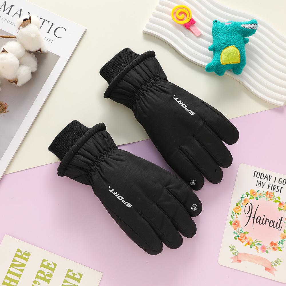 Windproof Children's Winter Ski & Cycling Gloves - Water-Repellent, Fleece-Lined, Cold-Resistant for Boys & Girls