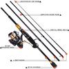 SOUGAYILANG Fishing Rod and Reel Carbon Fiber Baitcasting Rod and 14BB Aluminum Spool Spinning Reel