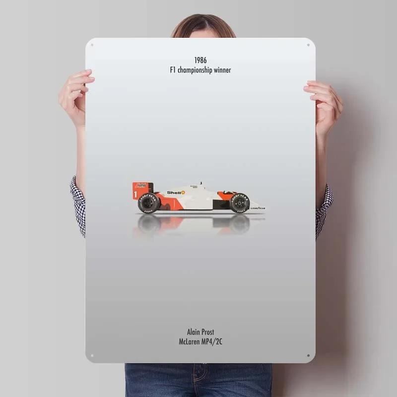 Alain Prost Metal Sign Racing Poster Art Mural Retro Tinplate Sign for Wall Art Decoration Coffee Bar Vintage Home Decor Items
