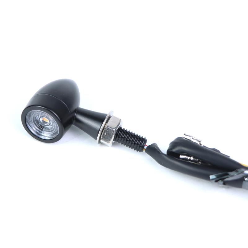 2Pcs Motorcycle LED Round Turn Signals Universal Fit Strong Metal Housing Bright Light Output Suitable for Safe Riding