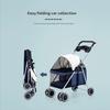 Outdoor Pet Cart Portable Folding Pet Stroller Car Dog Cat Teddy Mouse Rabbit Small Lightweight Carriage Pet Cart Dog Carrier