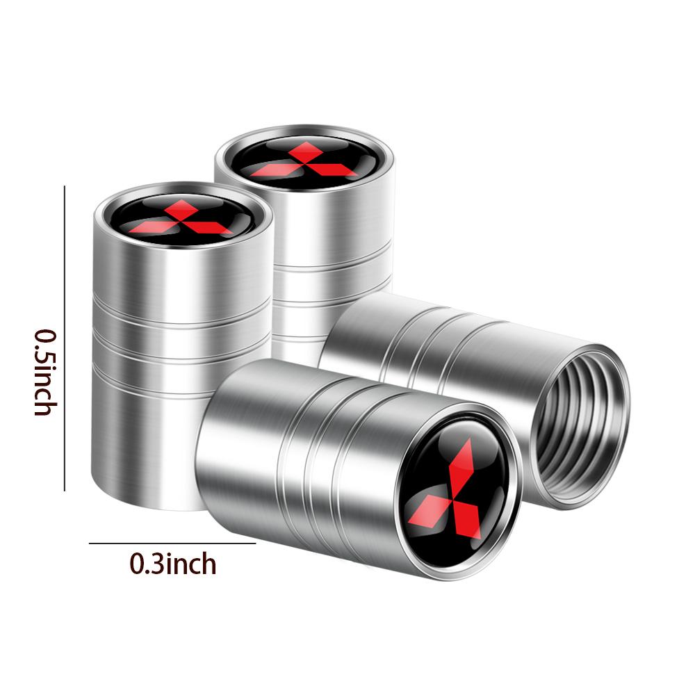 4Pcs Metal Car Wheel Tire Valve Caps Stem Case Cover Accessories For Mitsubishi 9 Ralliart X EX ASX Colt Outlander Pajero Lancer