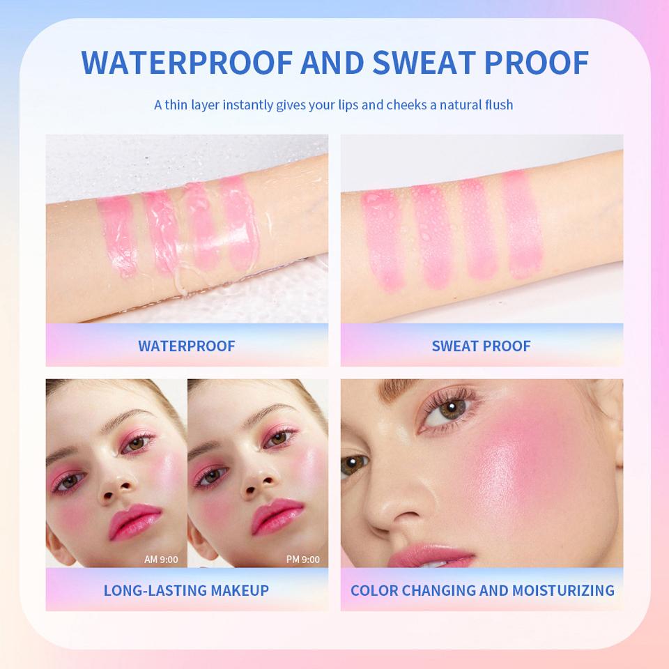 Temperature-changing Blush Transparent Color-changing Gel High-gloss Blush Cream Natural Nude Makeup Rouge Blush