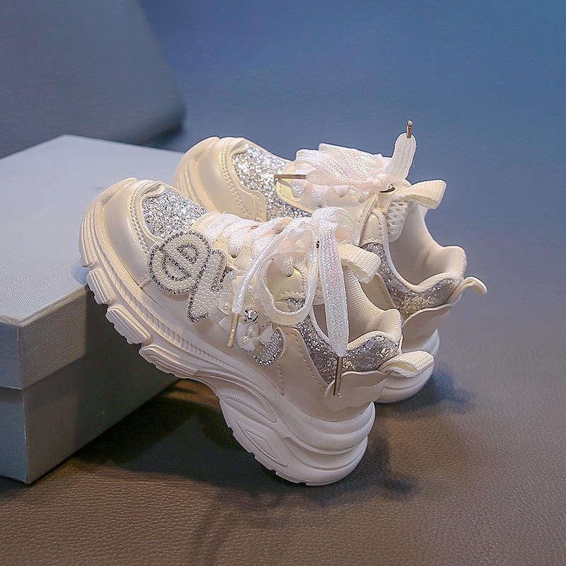 2025 Spring New Girls Sports Shoes Girls Shoes Soft Sole Non-slip Princess Shoes New Running Shoes Baby Shoes