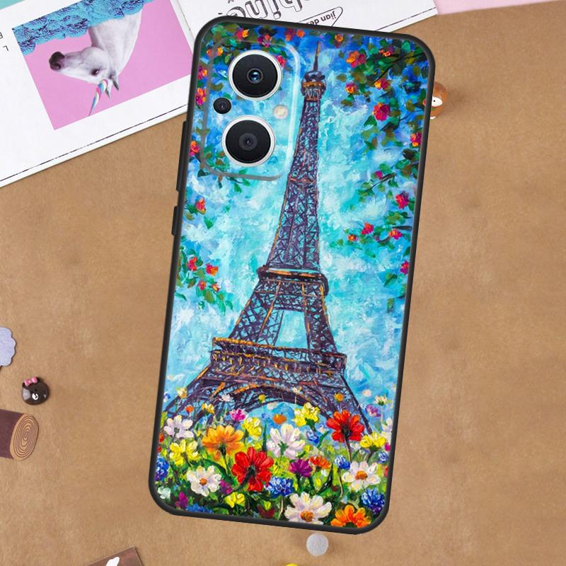 Paris Eiffel Tower For OPPO Reno 11F 12F 13F 14F 10 11 12 13 14 Pro 7 8 Lite 8T OPPO Find X5 X6 X8 X9 Pro Case