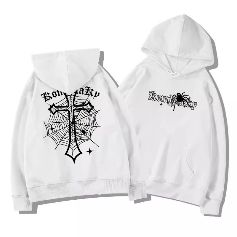 European American High Street Spider Cross Autumn Sweatshirt Casual Adult Men Versatile Soft Daily Use