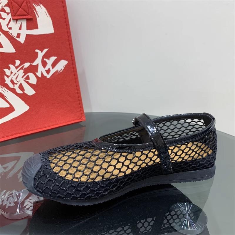 2025 New Fashion Fishing Net Hollow Low-top Flat Bottom Shallow Mouth Sandals Women's Shoes