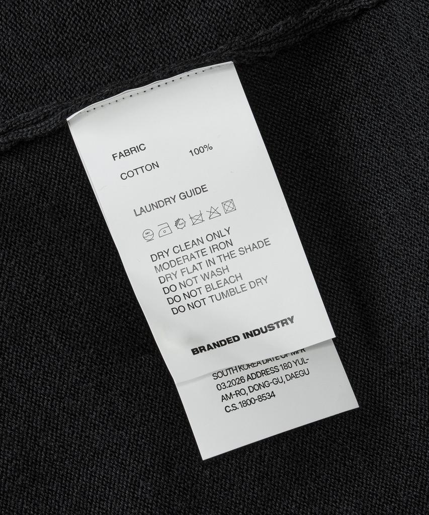 Beulaendideu Solid V-Neck Half Knit [Black]