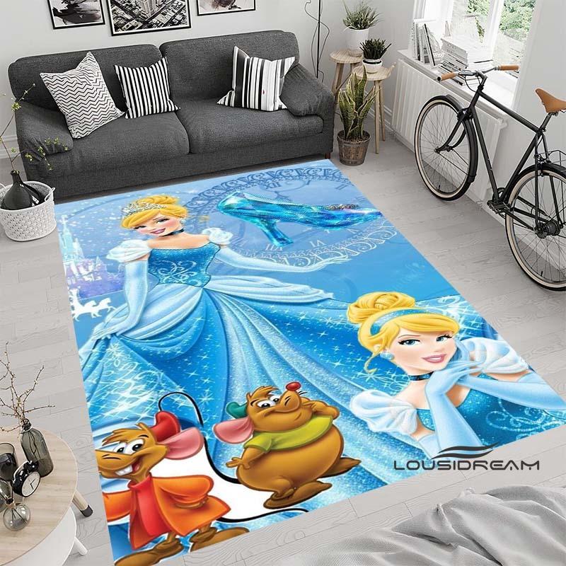 Tappeto con motivo fiabesco di Cenerentola, adatto per soggiorno, camera da letto, comodino, bagno, antiscivolo, adatto per bambina'