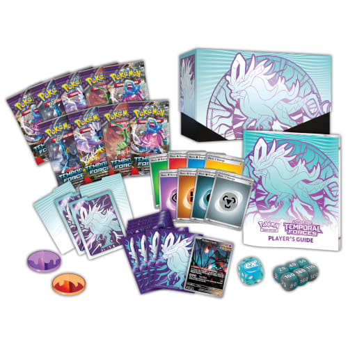 Pok?mon TCG: Scarlet & Violet ? Temporal Force Elite Trainer Box ? Walking Wake (1 Full Art Flutter Mane Promo Card, 9 Boosters & Premium Accessories)