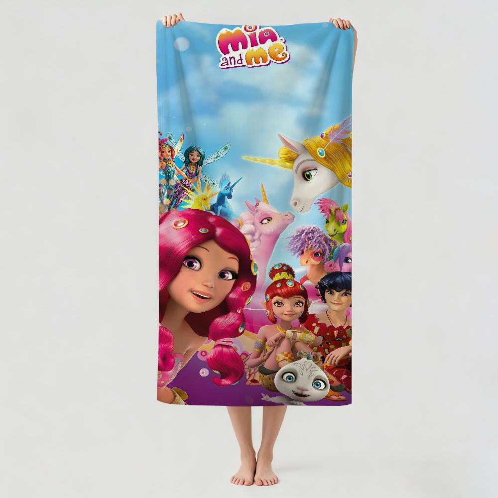 Cartoon M-Mia And M-Me Towel Drying Bath Towel Applicable To Light Swimming Camping Yoga Beach Out