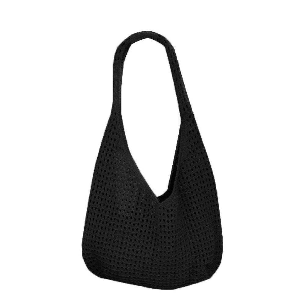 Large Capacity Crochet Mesh Tote Bag Bohemian Style Woven Handbag Knitted Shoulder Bag  Ladies